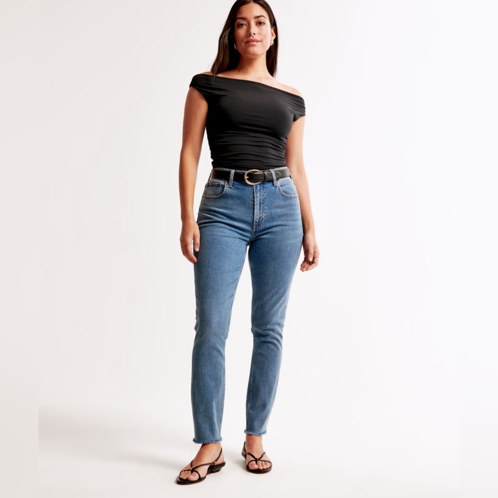 Abercrombie&Fitch The skinny High Rise Curve Love Blue Women's Jeans Sz 27 - Picture 8 of 9